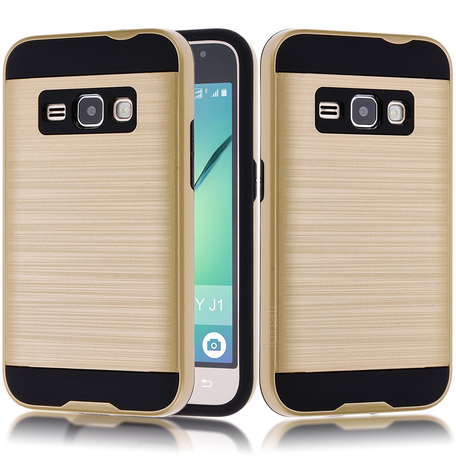 Samsung Galaxy J1 (2016) / Amp 2 / Express 3 / Galaxy Luna Armor Hybrid Case (Gold)